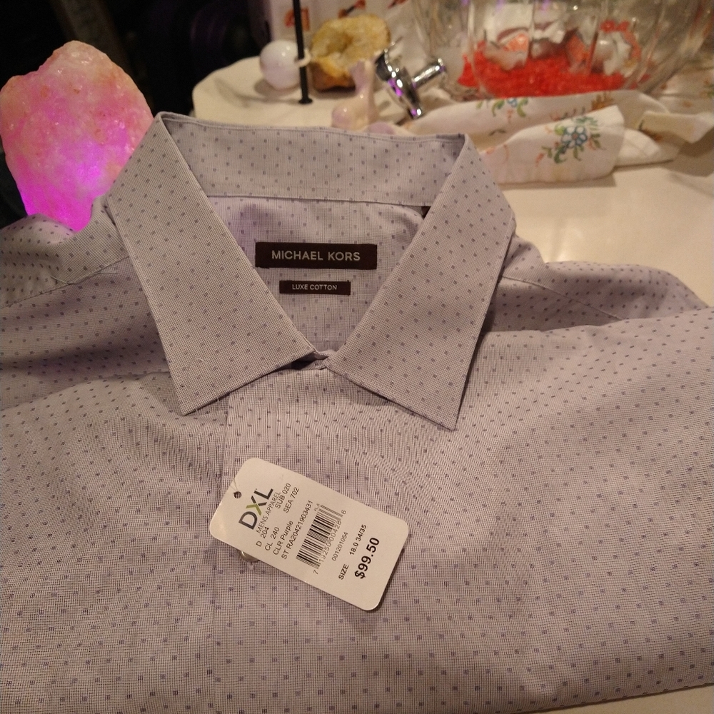 Michael Kors Men's Dress Shirt 18 34 / 35 New! Comes with free gift 🎁